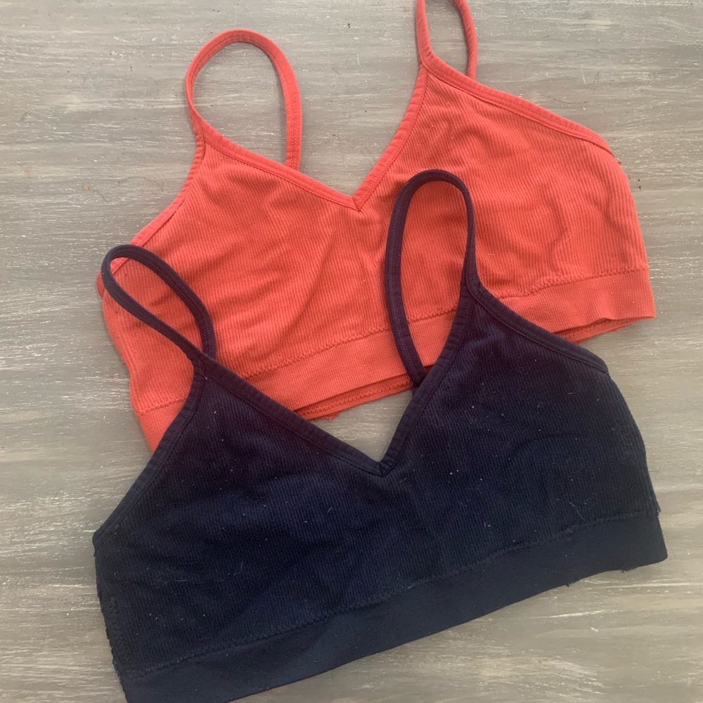💎 4/$20, 2 Set Bras- ribbed front/lace back Med